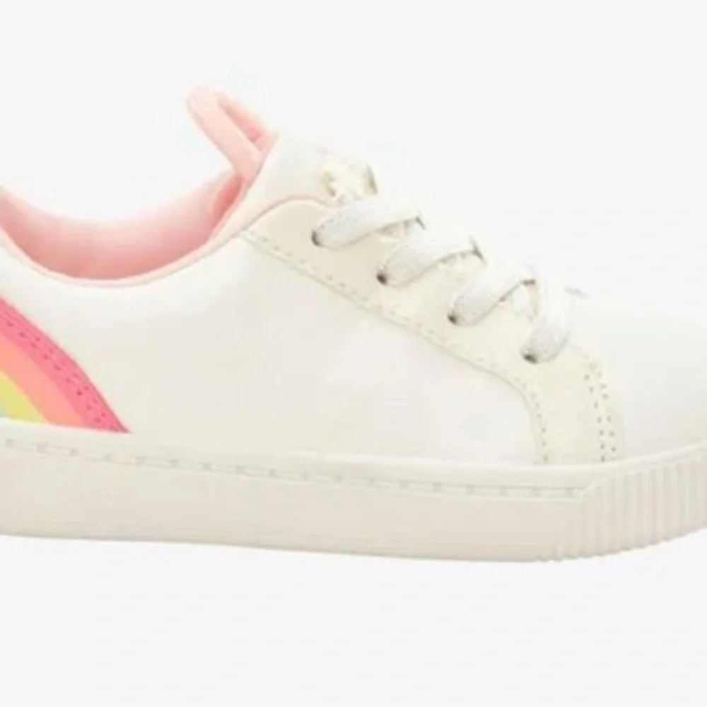 Carter's Toddler Girl's Slip-on Shoes 6 Mos White Rainbow Sneakers